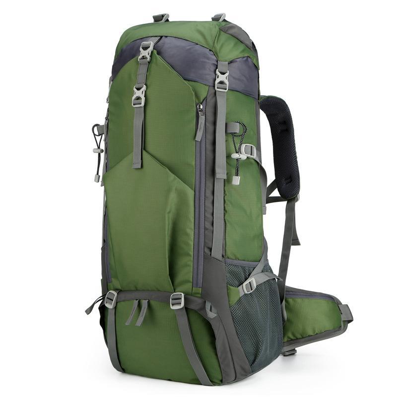 1pc Large-Capacity Solid Color Polyester Soft Shell Hiking Backpack with Zipper Closure & Thread Accent | Outdoor Activity | Mountain Adventure