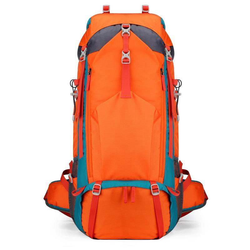 1pc Large-Capacity Solid Color Polyester Soft Shell Hiking Backpack with Zipper Closure & Thread Accent | Outdoor Activity | Mountain Adventure