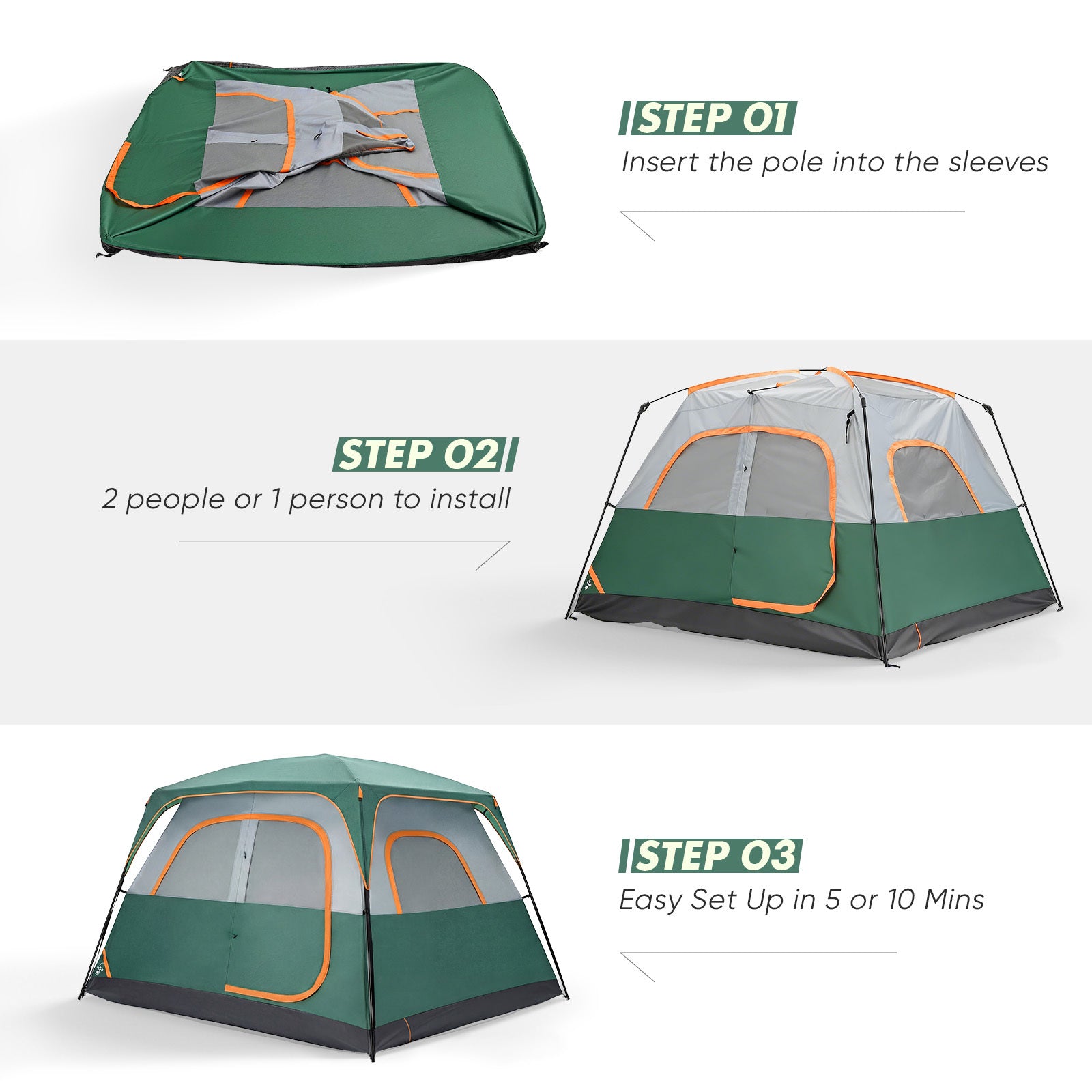 Tall Family Camping Tent for 6 People - Stargazing Mesh Roof & Opening for Cable, Easy Setup & All-Weather Protection, Spacious Outdoor Tent for Car Camping