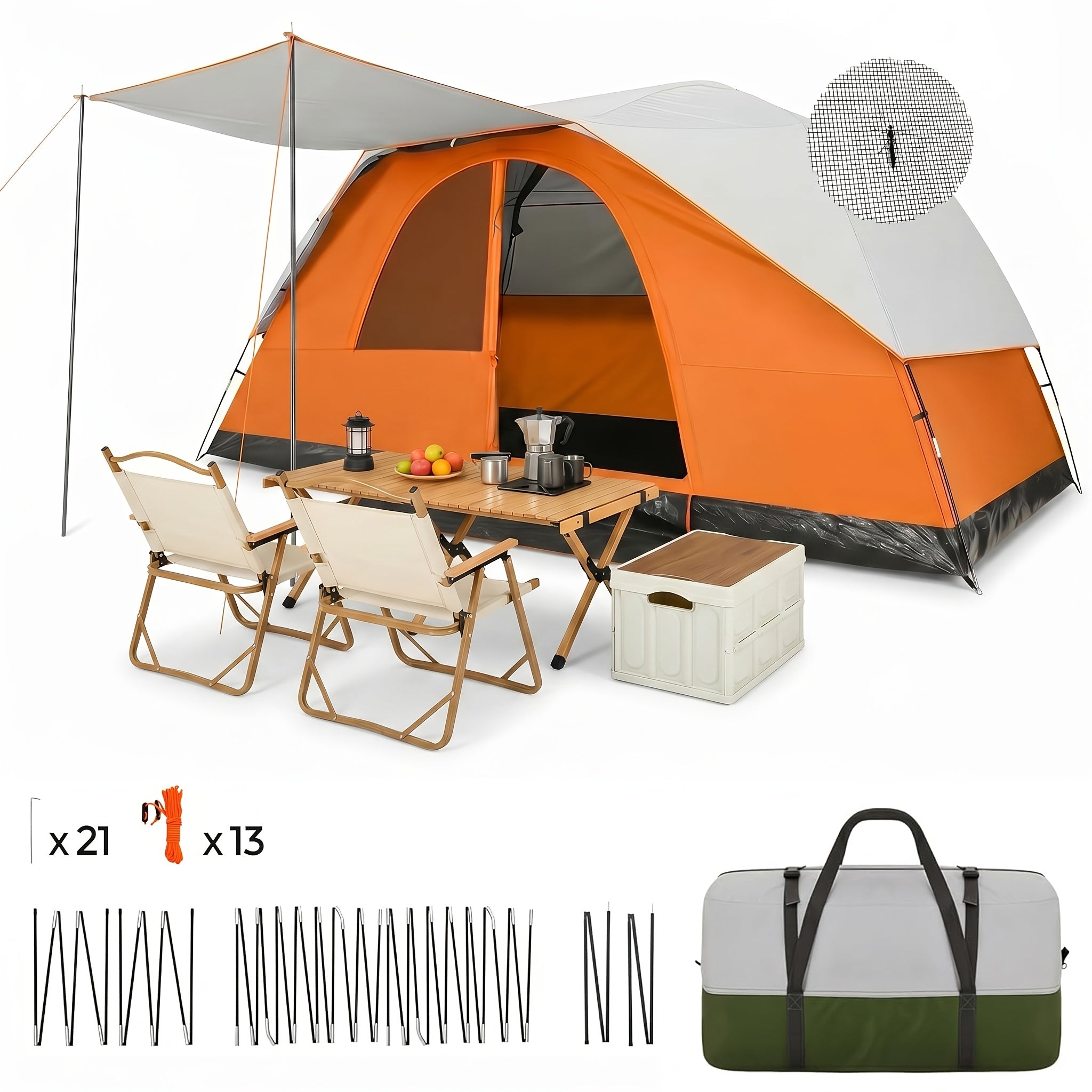 12 Person Camping Tent, Spacious Family Tents for Camping, Hiking, 3500mm High Quality Double-Layer Windproof Tent for Hiking & Backpacking