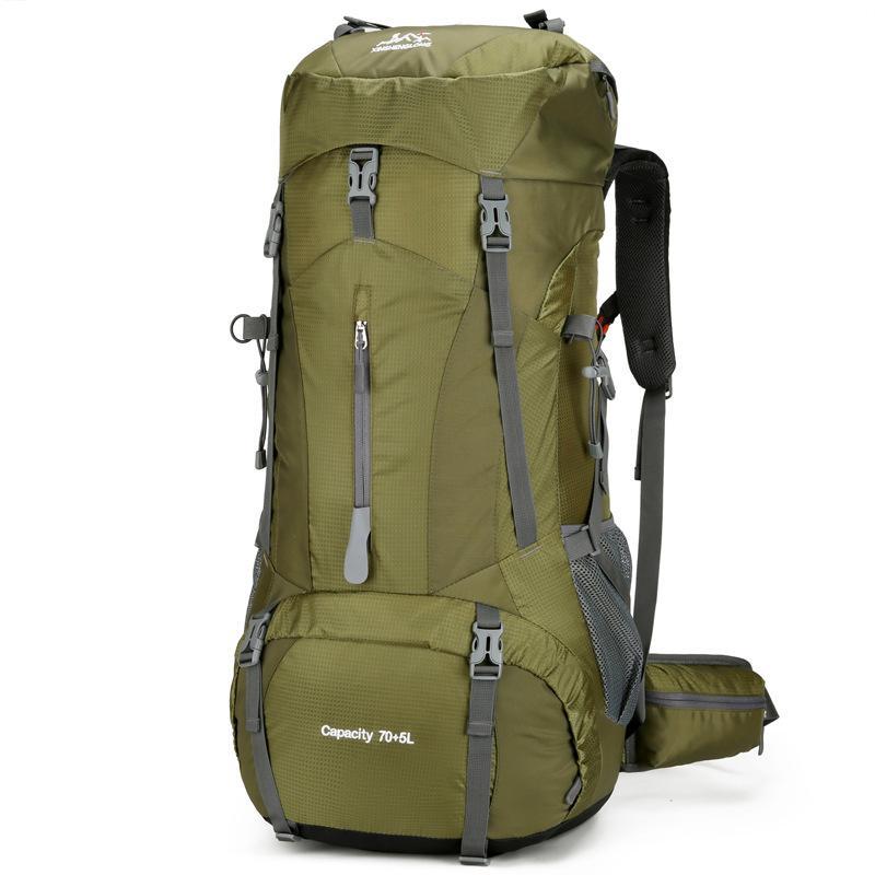 1pc a Dark Blue Solid Nylon Soft Shell Hiking Backpack Featuring a Zipper Closure And Thread Accents, Perfect for Mountain Adventures And Casual Outdoor Travel