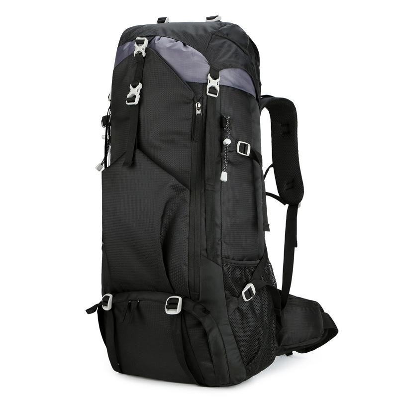 1pc Large-Capacity Solid Color Polyester Soft Shell Hiking Backpack with Zipper Closure & Thread Accent | Outdoor Activity | Mountain Adventure