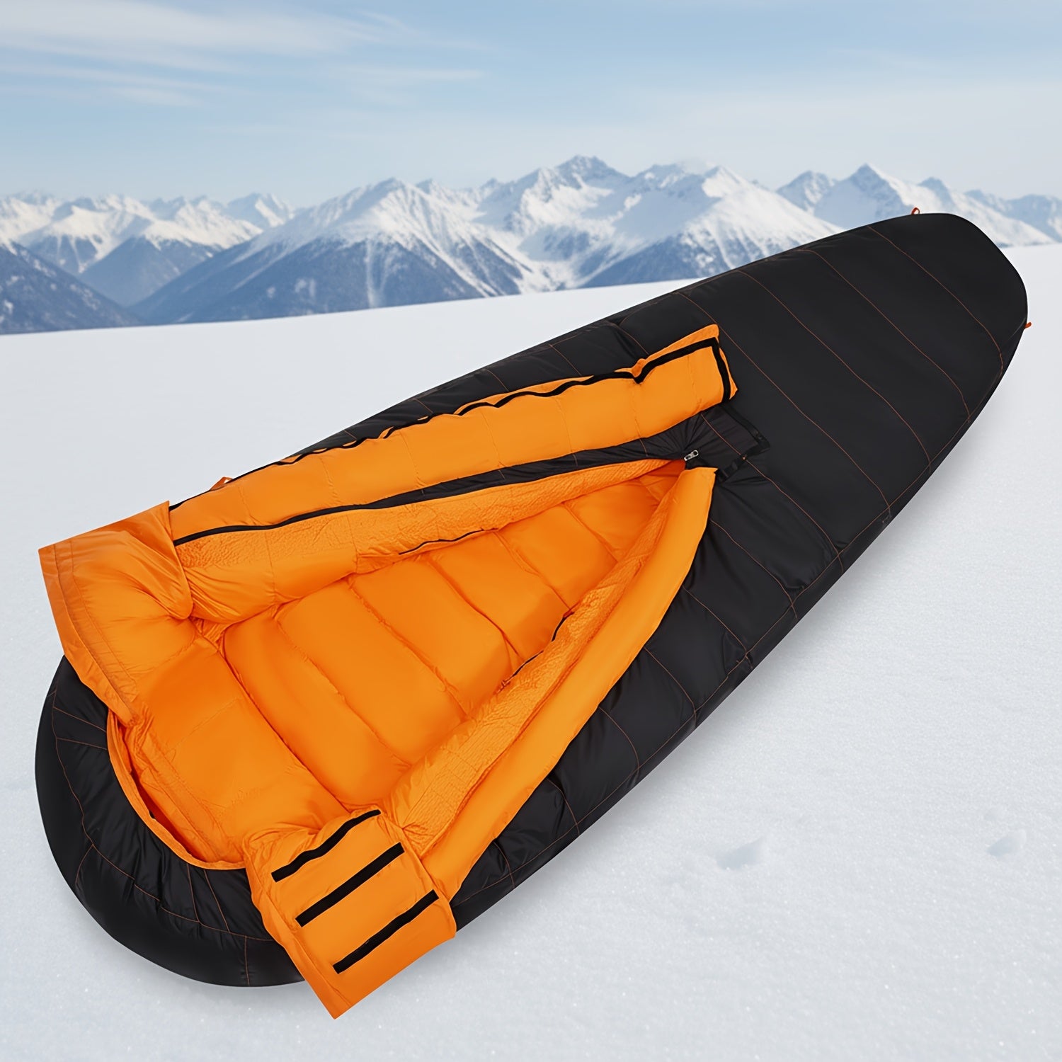 Outdoor Thickened Long Oval Sleeping Bag, YKK Zipper Prevents Jamming, Retains Warmth and Blocks Cold Air, Locks in Constant Temperature, Lightweight and Easy to Carry, Compact Size Essential for Travel