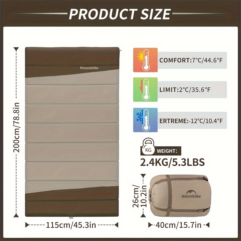 Naturehike YC Widening Envelope Sleeping Bag Outdoor Camping Sleeping Bag Home Lightweight Quilt