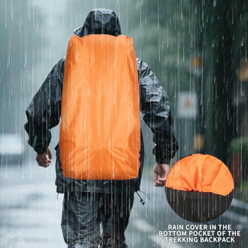 Hiking Backpack with Rain Cover Camping Backpack Shoes Warehouse for Men Women Frameless