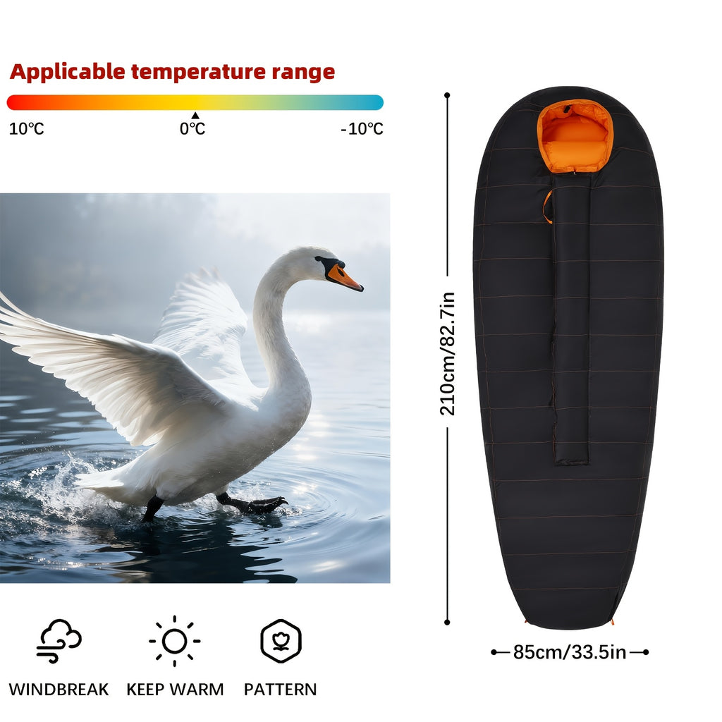 Outdoor Thickened Long Oval Sleeping Bag, YKK Zipper Prevents Jamming, Retains Warmth and Blocks Cold Air, Locks in Constant Temperature, Lightweight and Easy to Carry, Compact Size Essential for Travel