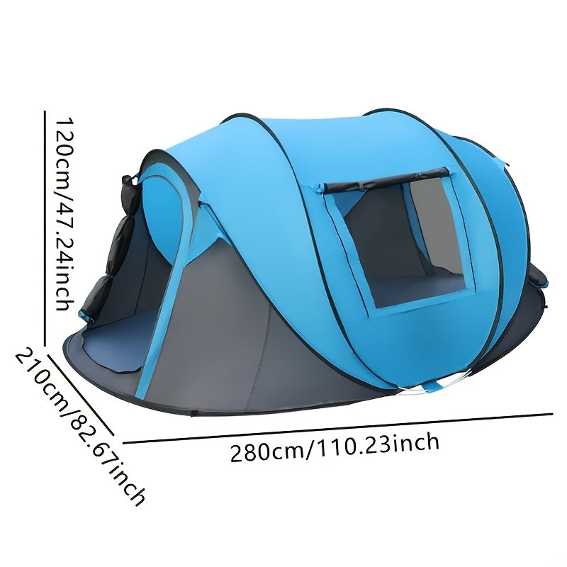 1pc of Fully Automatic Pop-Up Camping Tent for Parks, a Portable Outdoor Camping Tent with Three Poles, Featuring a New And Easy Design Suitable for Travel, Accommodating 5-8 People. Dimensions: 110.24inch*82.68inch*47.24inch