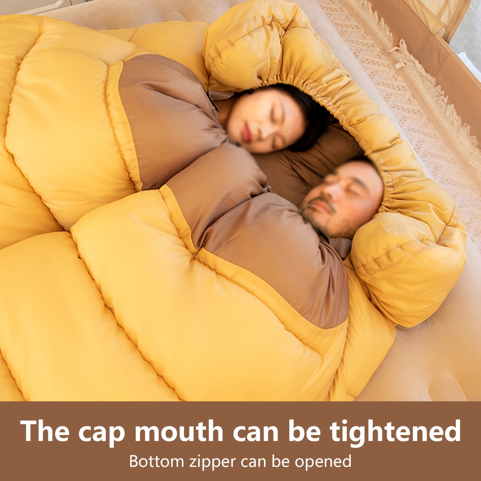 BISINNA 1pc Thickened Winter Double Sleeping Bag - Thickened Keep Warm Portable Sleeping Bag - for Camping, Hiking And Travel - Suitable for Couples And Families - Three Usage Methods - Ideal Gift for Outdoor Enthusiasts
