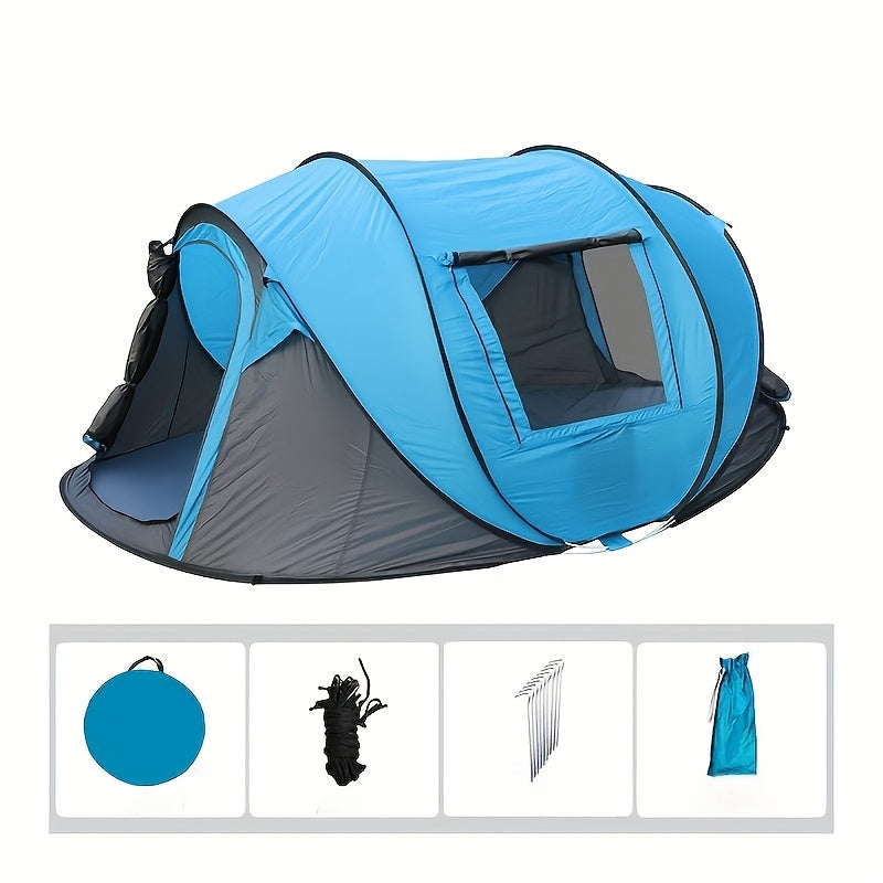 1pc of Fully Automatic Pop-Up Camping Tent for Parks, a Portable Outdoor Camping Tent with Three Poles, Featuring a New And Easy Design Suitable for Travel, Accommodating 5-8 People. Dimensions: 110.24inch*82.68inch*47.24inch