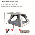 4-6 Person Family Camping Tent, Automatic Outdoor Portable Tent, Ventilated Sunshade Foldable Four-Sided Tent