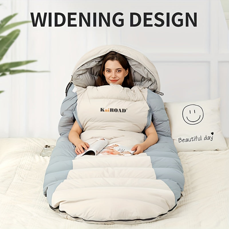 Down Egg-Shaped Sleeping Bag for Adults, Outdoor Extendable Winter Warmth Camping Nap Hotel Insulated Thickened Cold-Proof