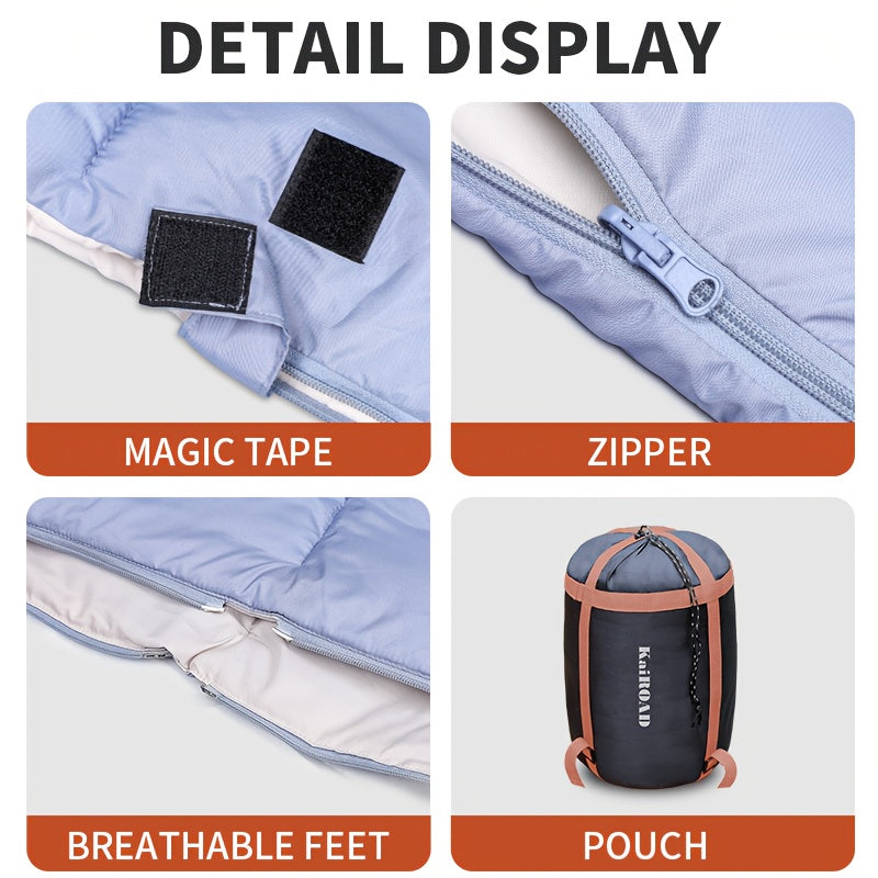 KAIROAD Sleeping Bag Adult Outdoor Camping Summer Portable Double Split Car Overnight Lightweight Quilt