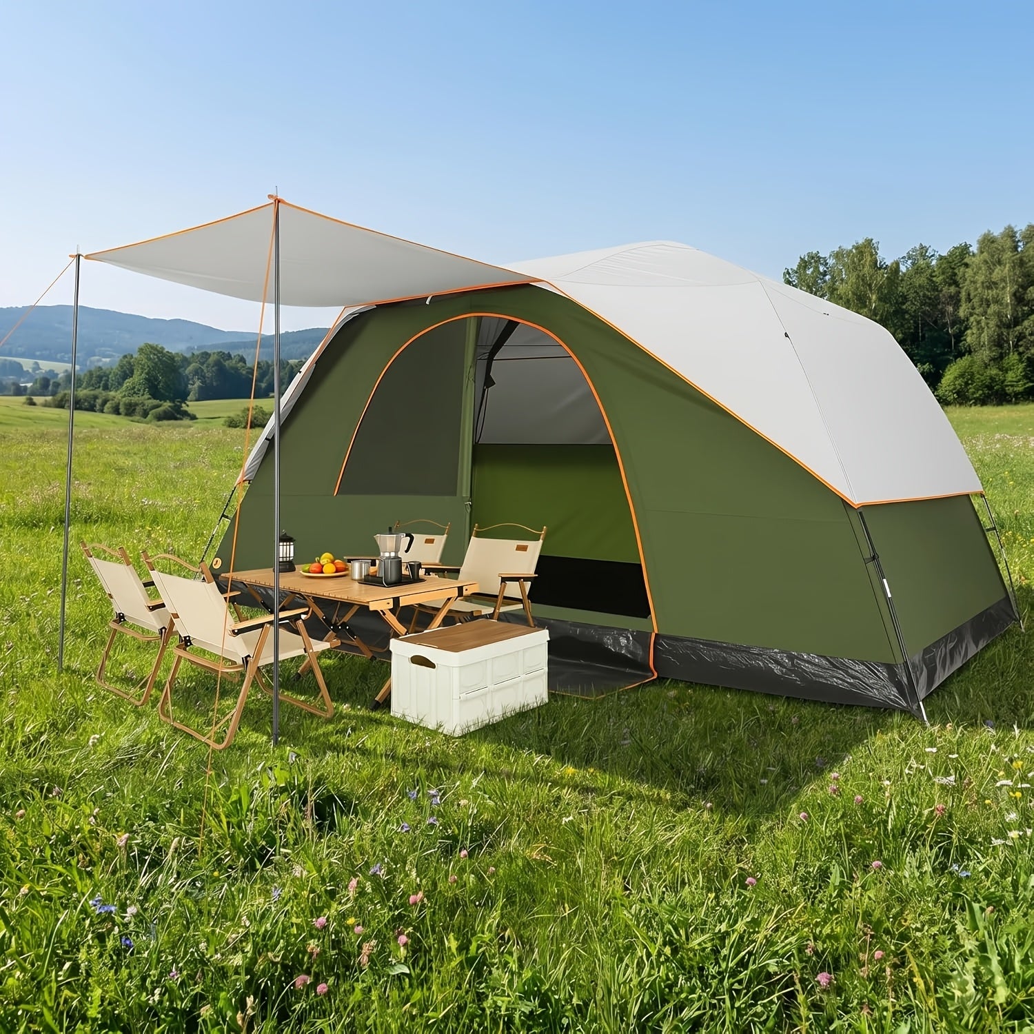 12 Person Camping Tent, Spacious Family Tents for Camping, Hiking, 3500mm High Quality Double-Layer Windproof Tent for Hiking & Backpacking