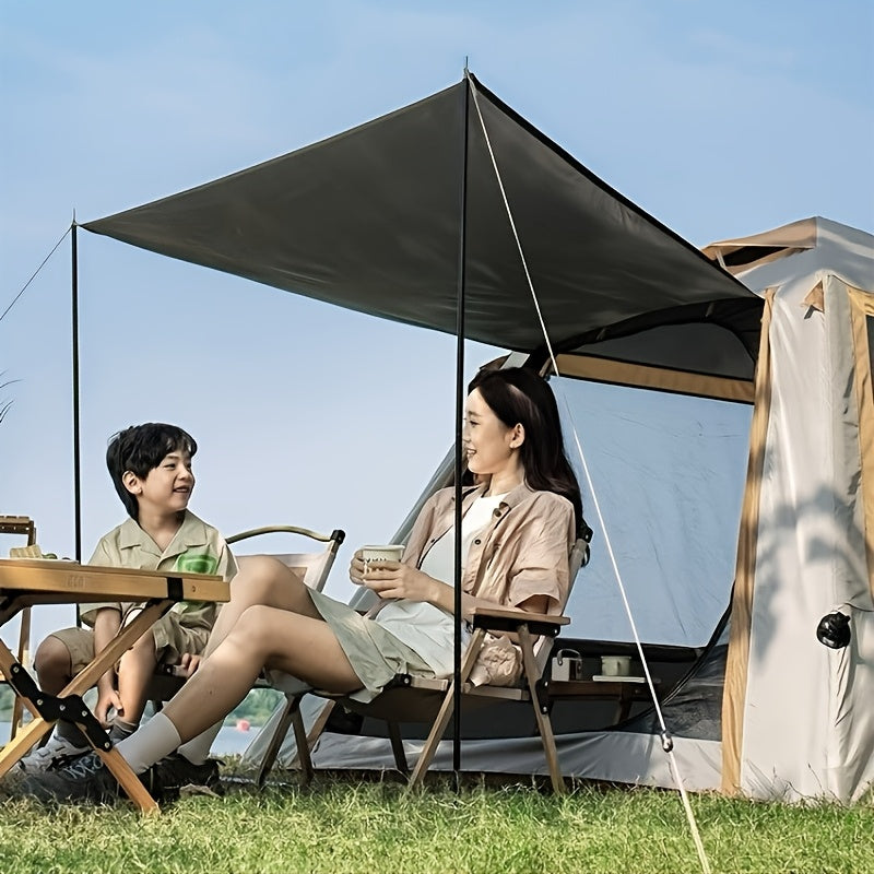 4-6 Person Inflatable Folding Tent with Sun Canopy | Heat Blocking Sun Shade, Heavy Duty Thickened Air Beams, Large Portable Pop-Up Camping Tent for Outdoor Vacation & Family Camping
