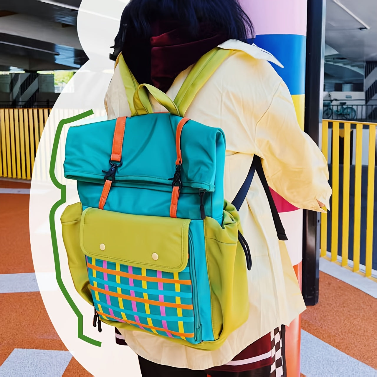 1pc Large Hiking Backpack, Laptop & Tablet Compatible, Multi-Compartment, Adjustable Padded Straps, Wear-Resistant, Ideal for Hiking & Daily Commute