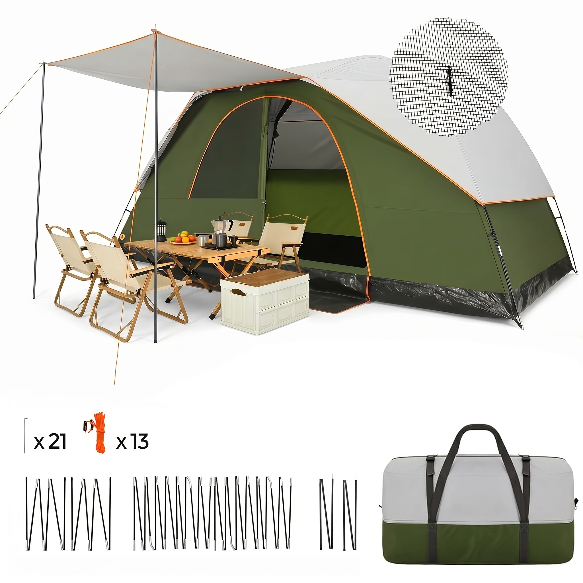 12 Person Camping Tent, Spacious Family Tents for Camping, Hiking, 3500mm High Quality Double-Layer Windproof Tent for Hiking & Backpacking