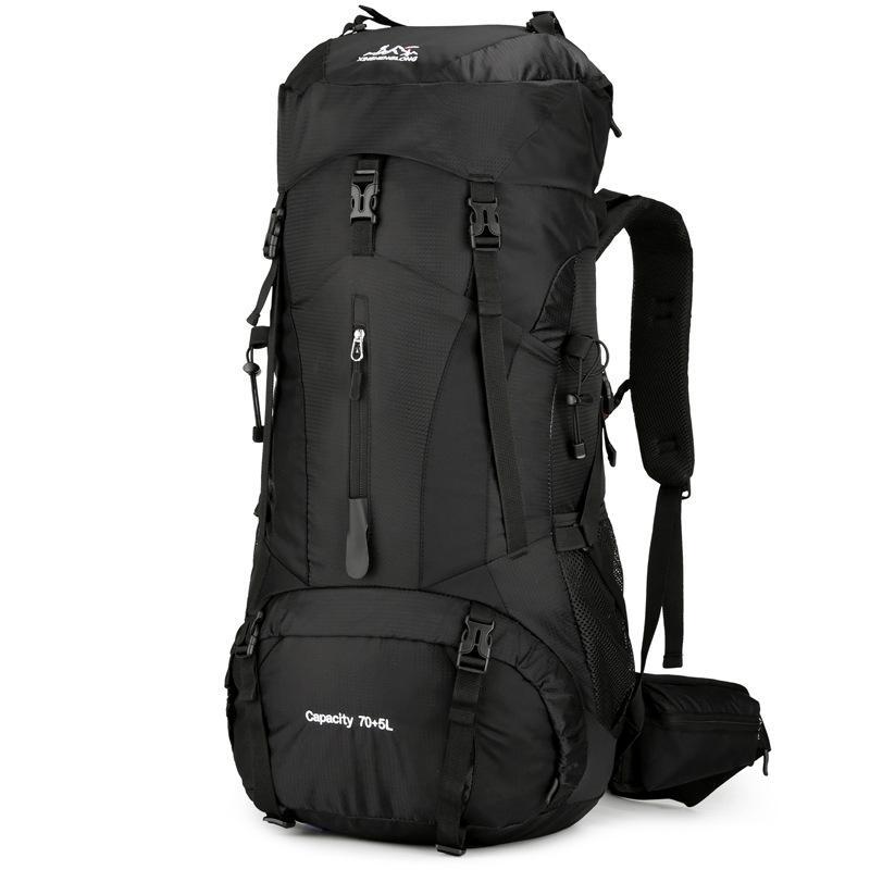 1pc a Dark Blue Solid Nylon Soft Shell Hiking Backpack Featuring a Zipper Closure And Thread Accents, Perfect for Mountain Adventures And Casual Outdoor Travel